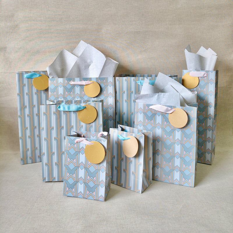 Gilded Era Blue Large Bags with Tissues