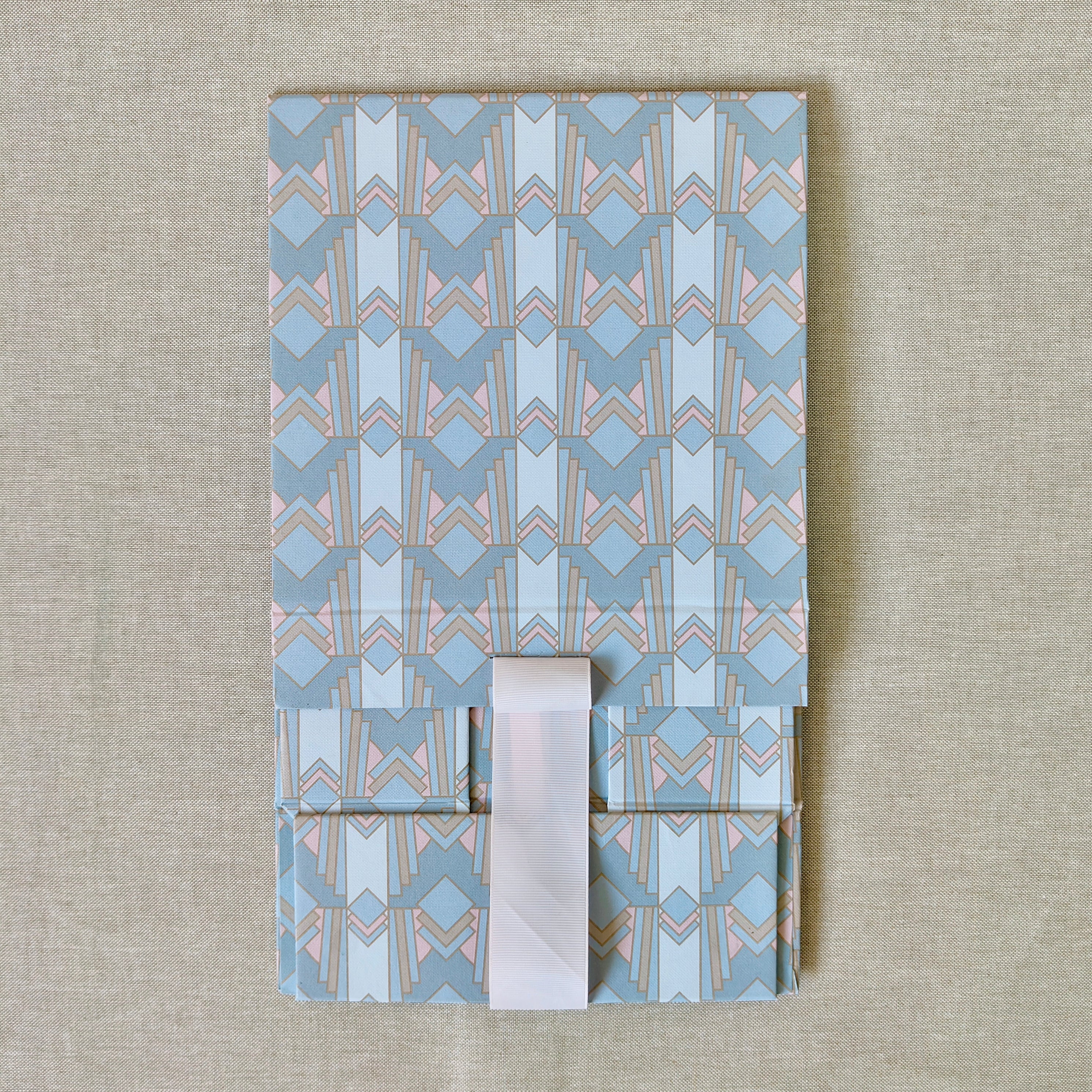 Gilded Era Blue Collapsible Box with Ribbon