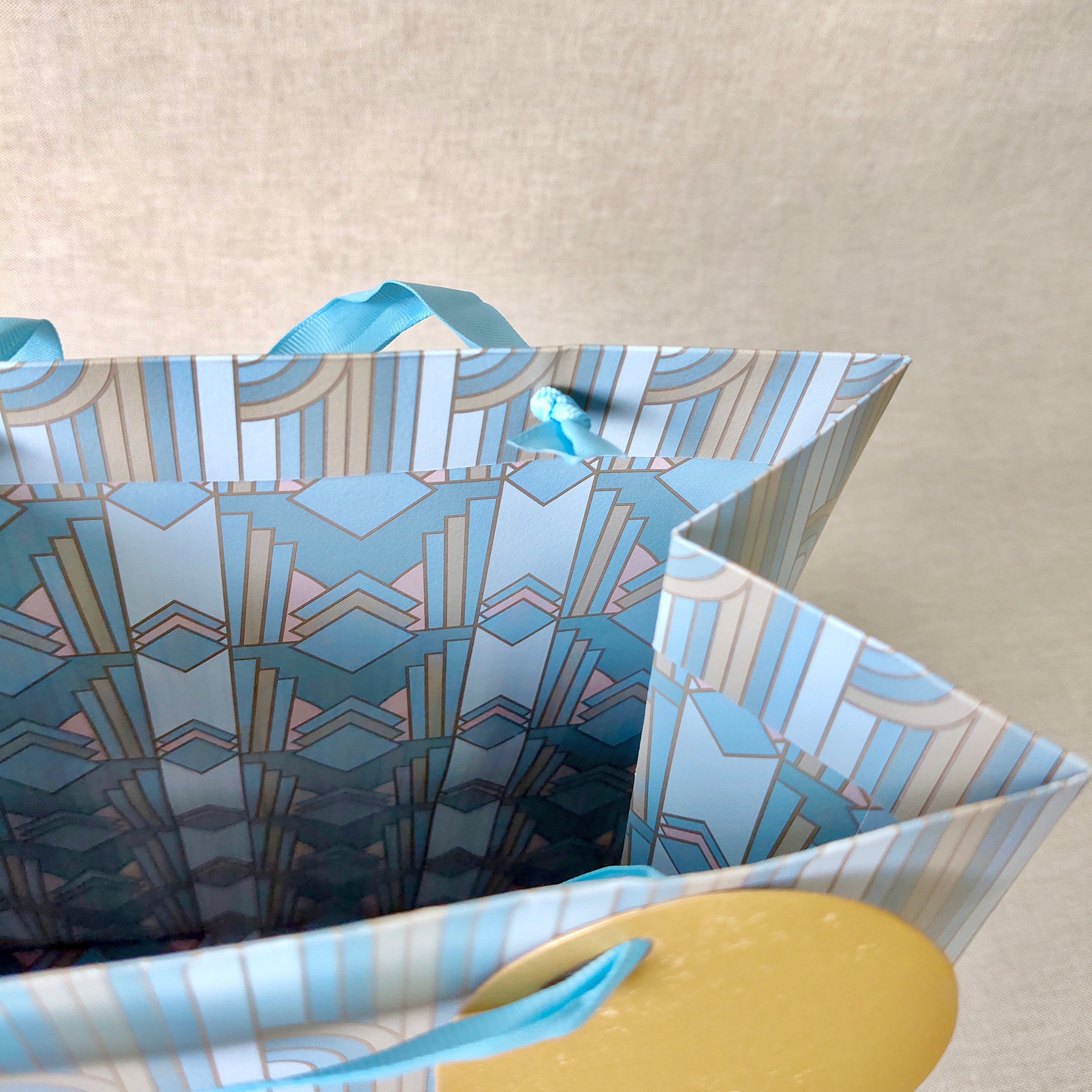 Gilded Era Blue Medium Bags with Tissues