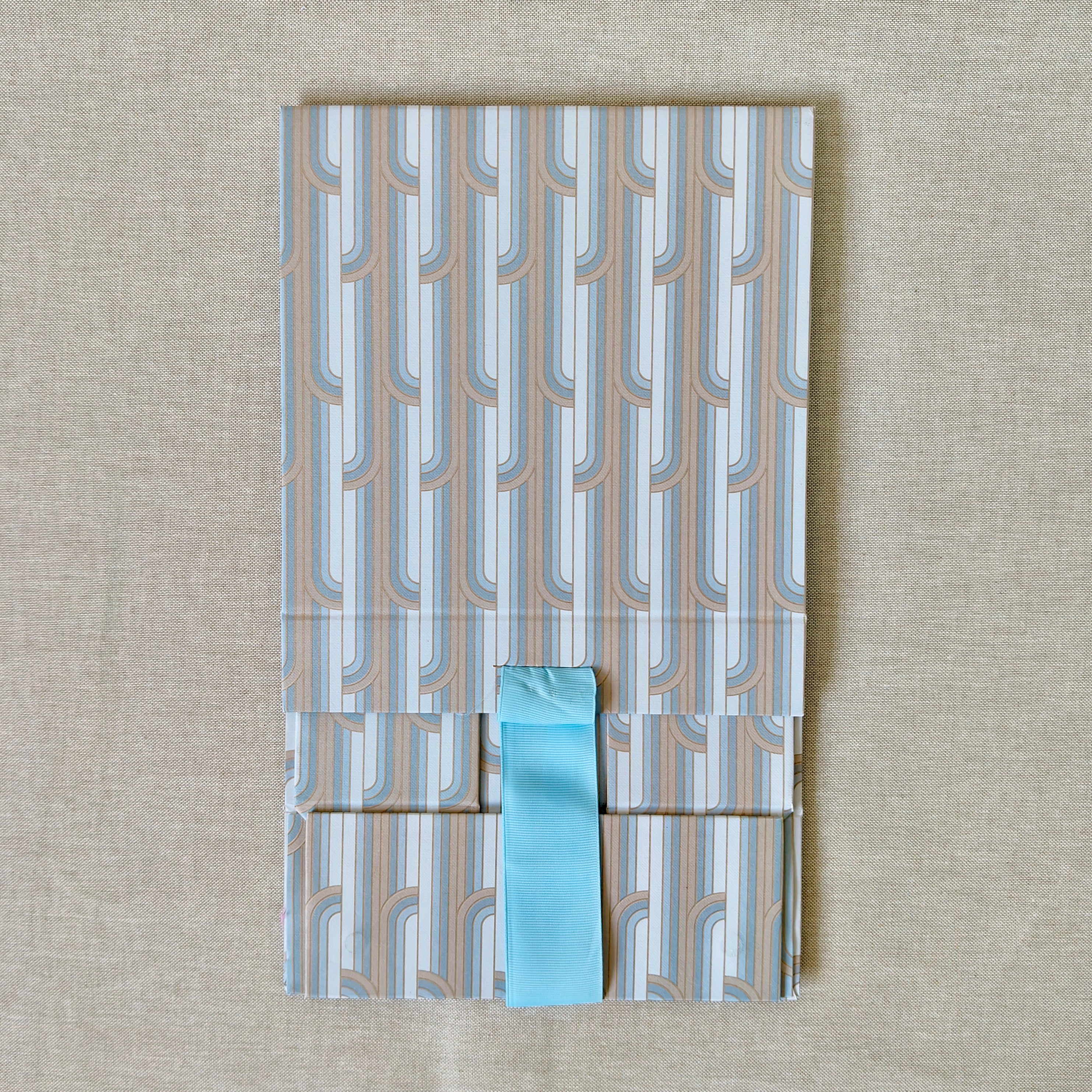 Gilded Era Blue Stripes Collapsible Box with Ribbon