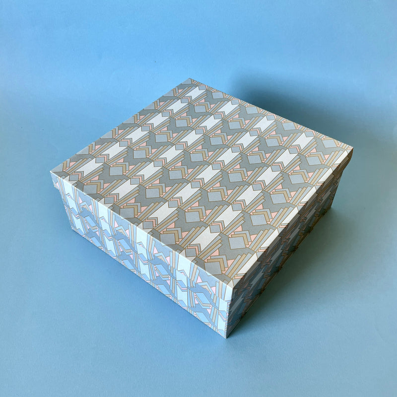 Gilded Blue Medium Square Gift Box