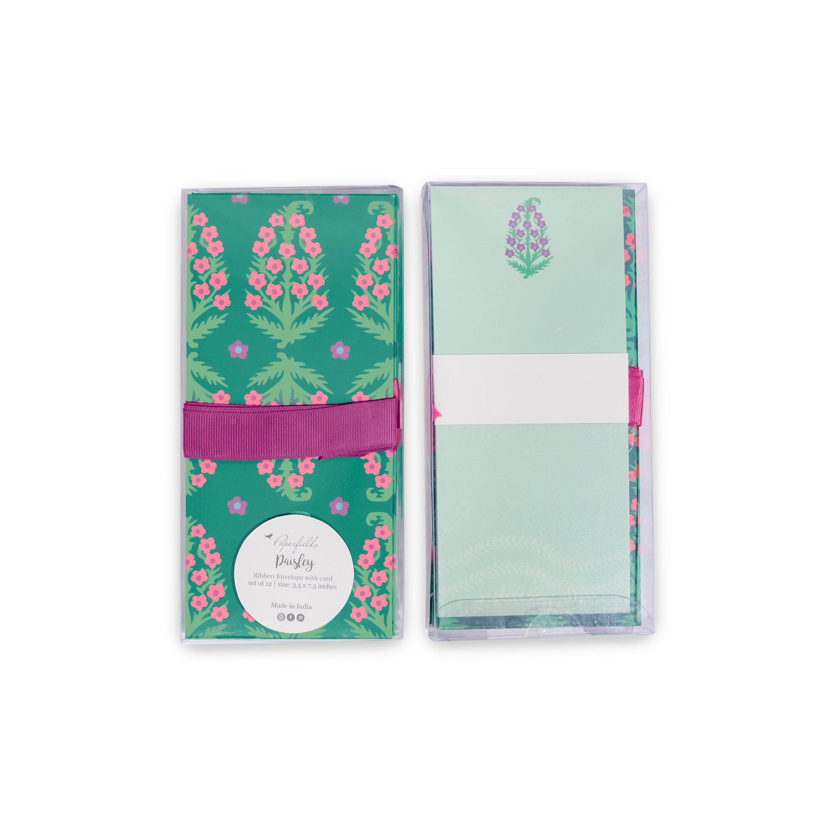 Paisley Ribbon Envelopes with Notecards