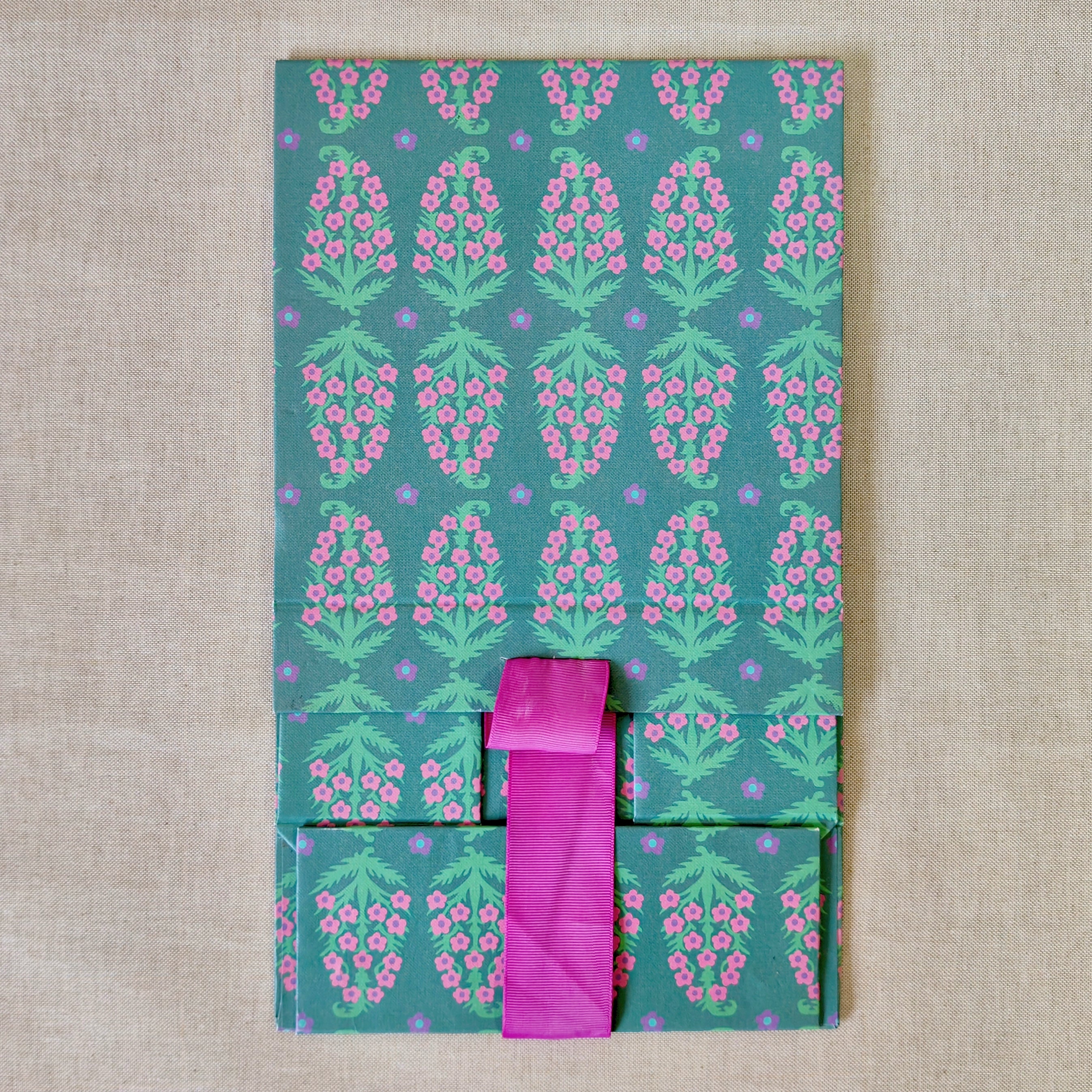 Paisley Collapsible Box with Ribbon