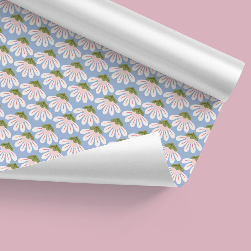 Hearts Blue Gift Wrap