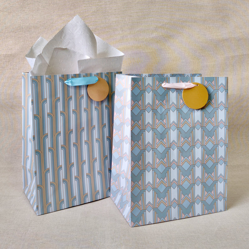 Gilded Era Blue Large Bags with Tissues