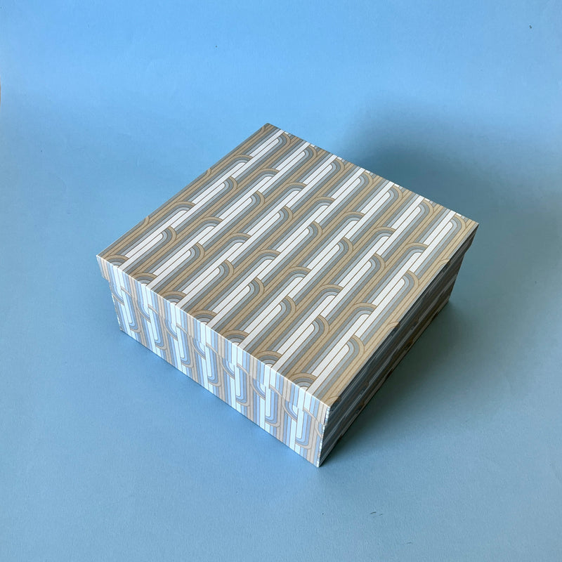 Gilded Stripes Small Square Gift Box