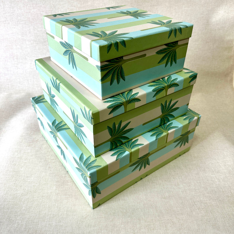 Bagh Palm Set of 3 Square Gift Boxes