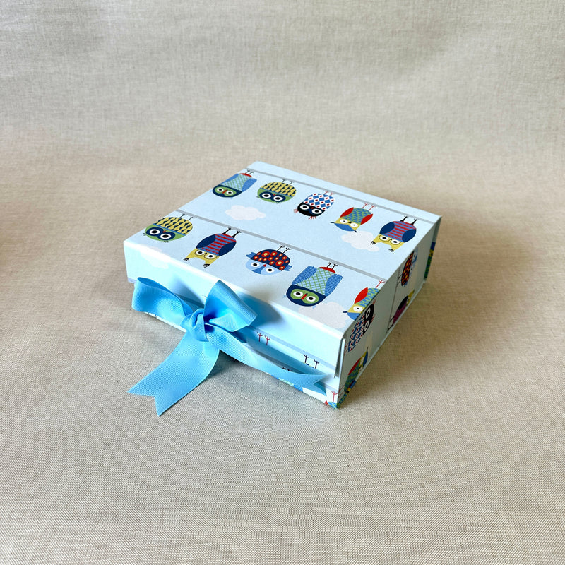 Owl Large Collapsible Box WITH RIBBON