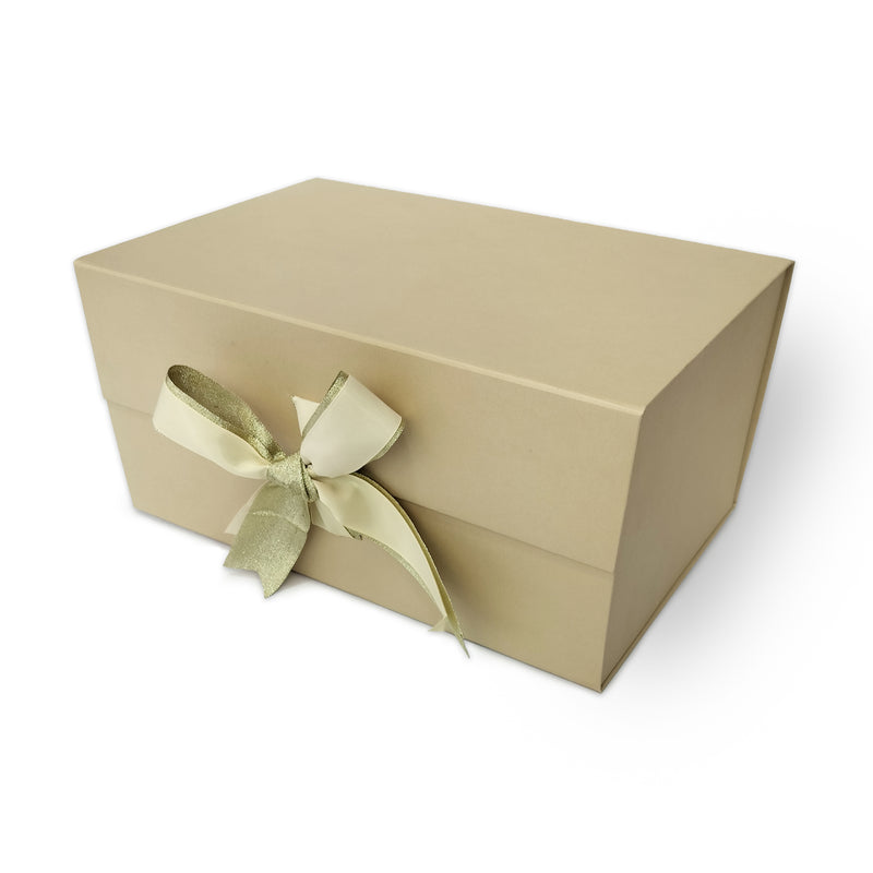 Ivory Jumbo Collapsible Box WITH RIBBON