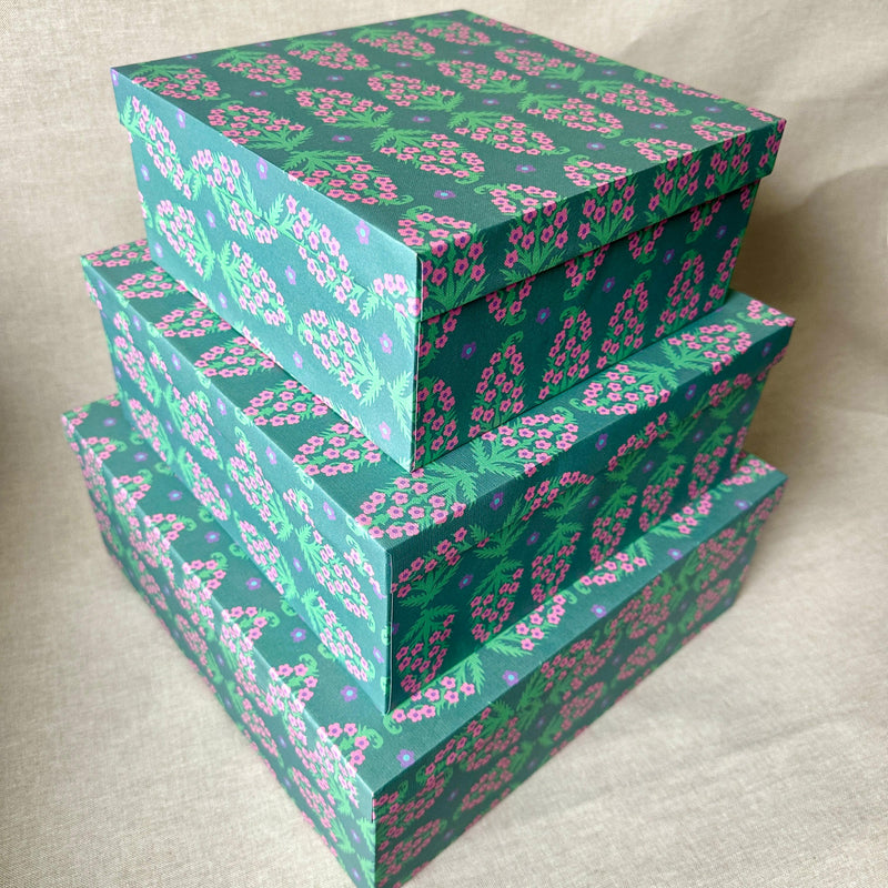 Paisley Set of 3 Square Gift Boxes