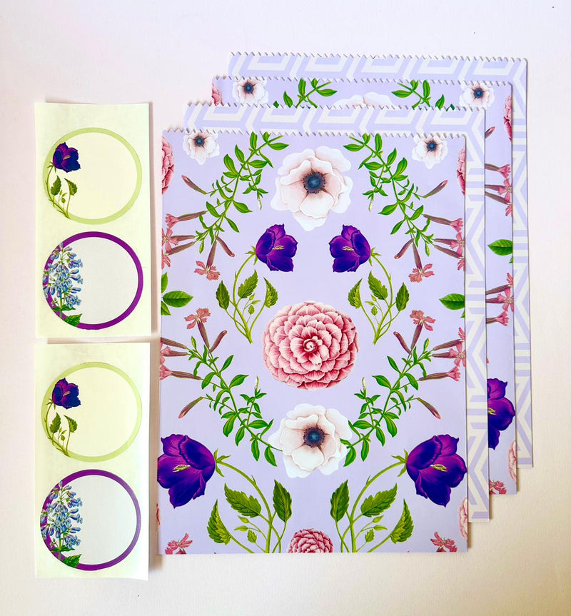 Violet Gift Envelopes and Stickers Set
