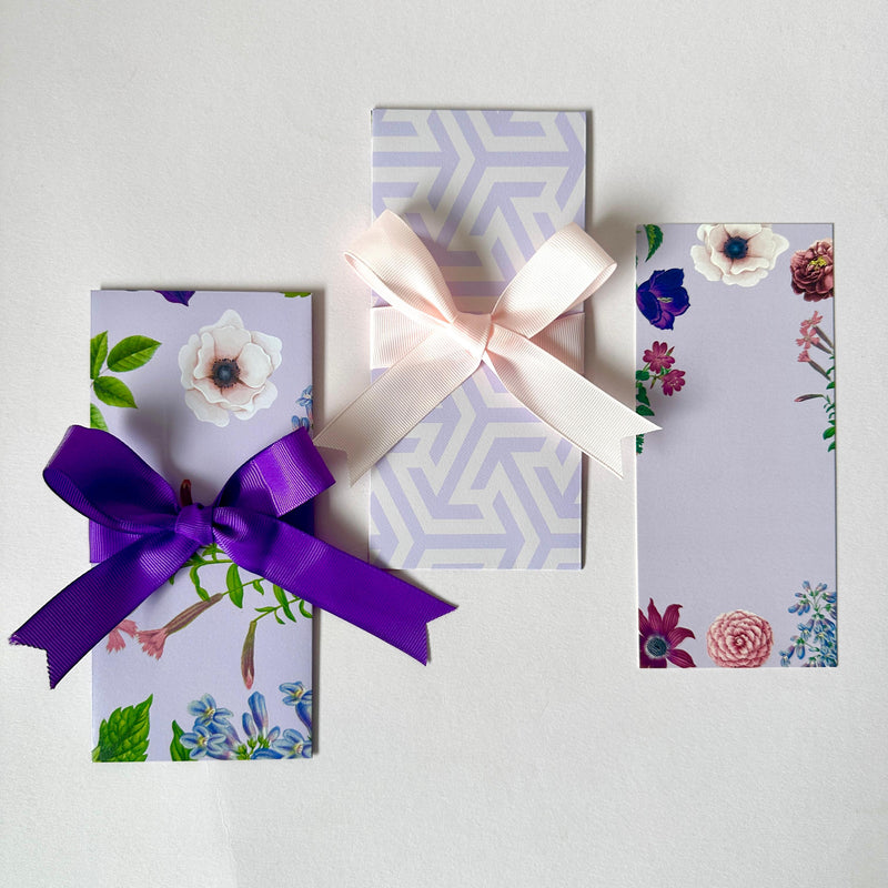 Violet Ribbon Envelopes with Notecards