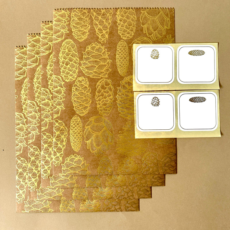 Pinecones Gift Envelopes and Stickers Set