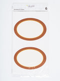 Orange oval stickers
