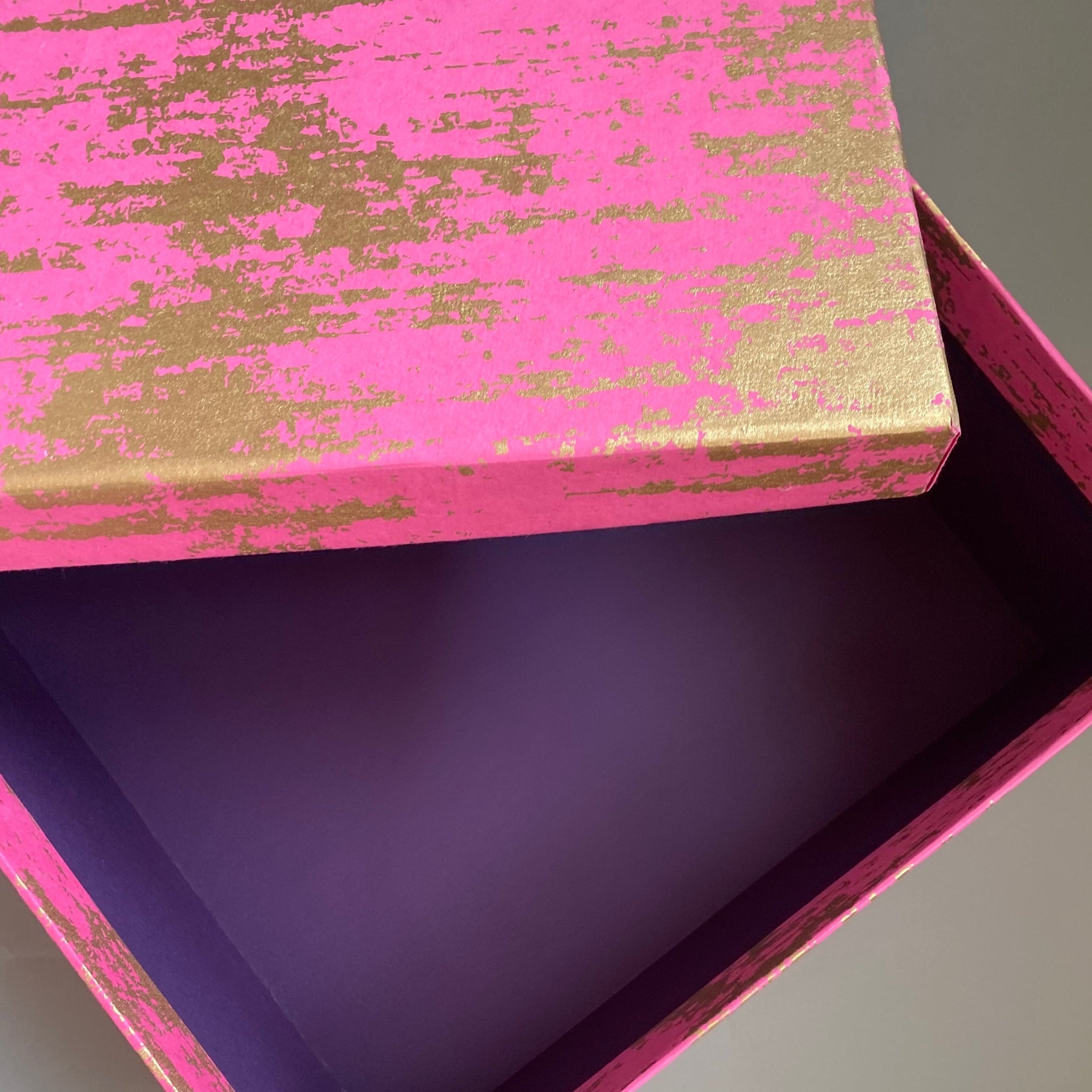 Hot Pink Varak Square Gift Hamper Box