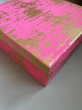 Hot Pink Varak Square Gift Hamper Box