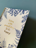 Blue and White Fern Workbook