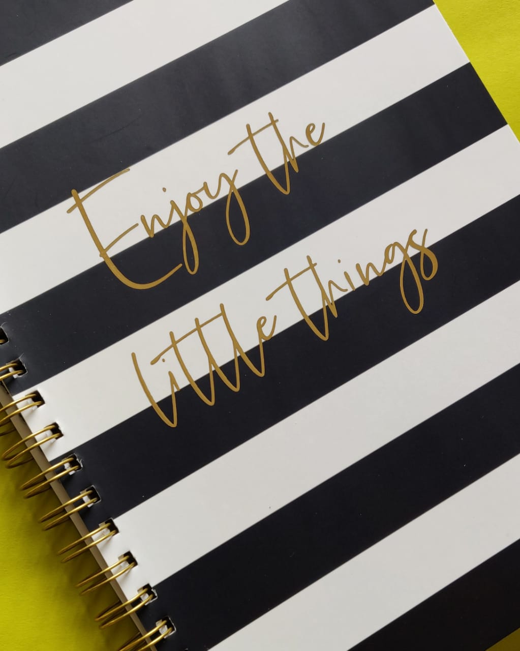 Enjoy the Little Things Striped Spiral Workbook
